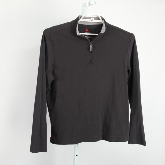 Untuckit Quarter Zip Pullover Mens Medium Black Santangelo Long Sleeve Sweater - Picture 2 of 11